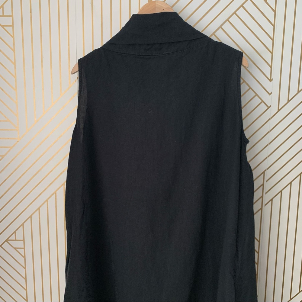 Bryn Walker Henrietta 100% Linen Cowl Neck Lagenlook Sleeveless Dress Pockets M - Picture 8 of 12